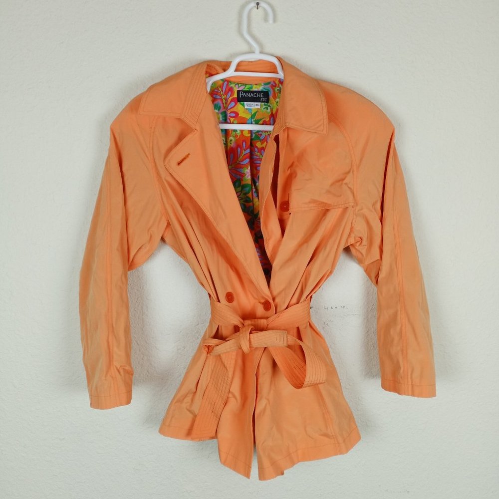 Panache Made in Russia Tangrine Orange Jacket w/ Belt Women's XL